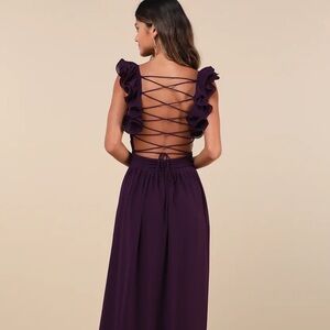Lulus Soiree Celebration Lace Up Maxi Dress NWT
